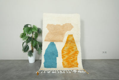 Small handmade Moroccan rug - 3.2 ft x 4.8 ft - beni ourain rug