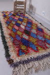 Moroccan berber rug 2.6 X 6.4 Feet - Boucherouite Rugs