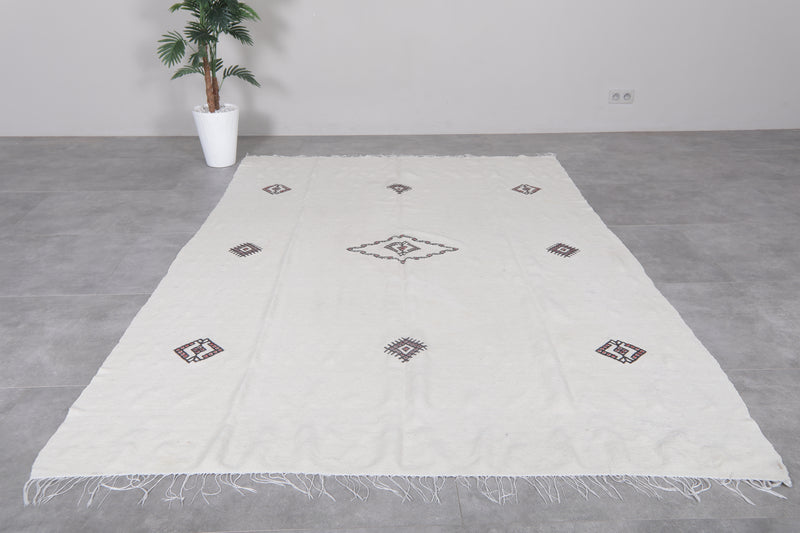 Handwoven Kilim 6.2x9.2 FT - Moroccan Geometric Rug - Handwoven Kilim