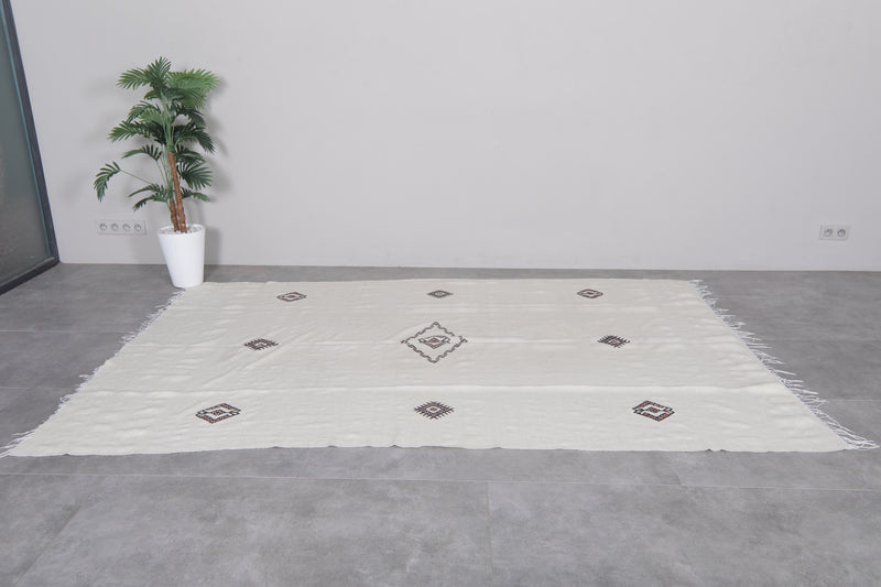 Handwoven Kilim 6.2x9.2 FT - Moroccan Geometric Rug - Handwoven Kilim