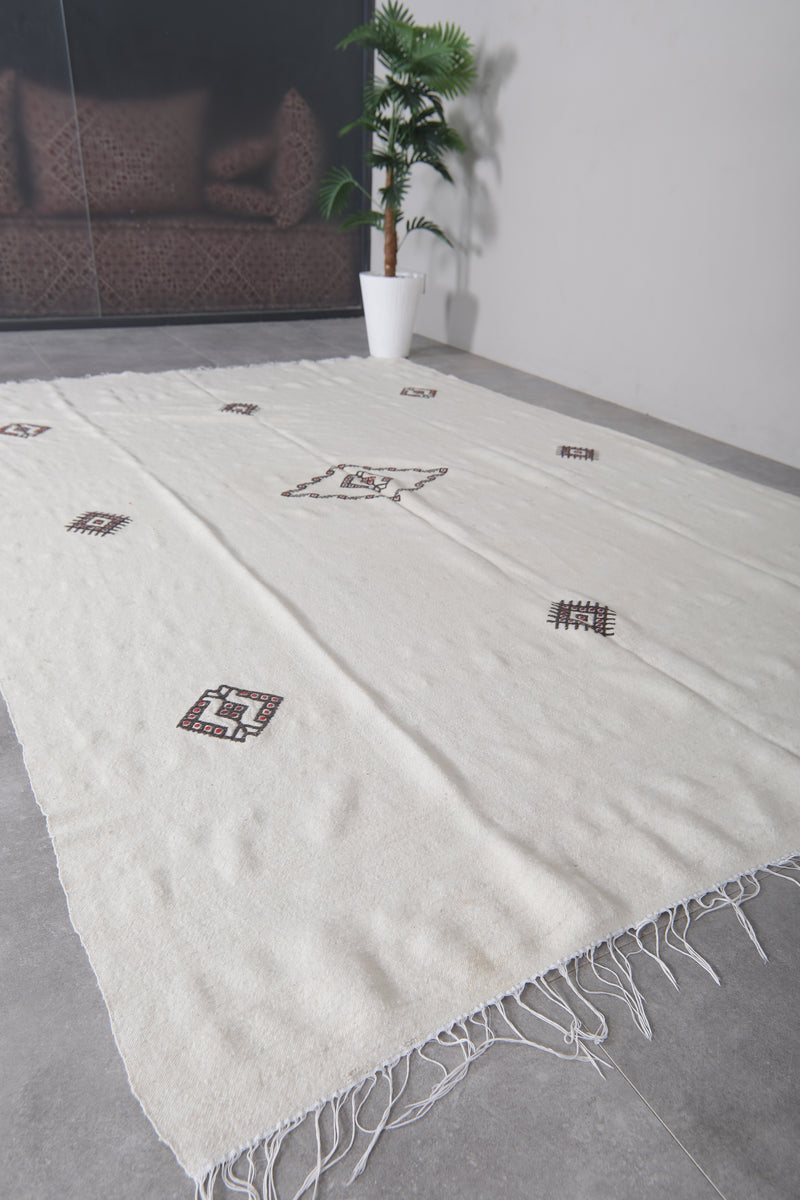 Handwoven Kilim 6.2x9.2 FT - Moroccan Geometric Rug - Handwoven Kilim