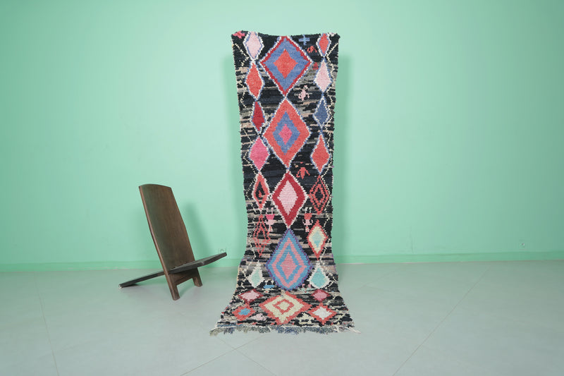 Extra Long Moroccan Rug with Diamond Motifs – 2.5 x 9.1 ft - moroccan rug