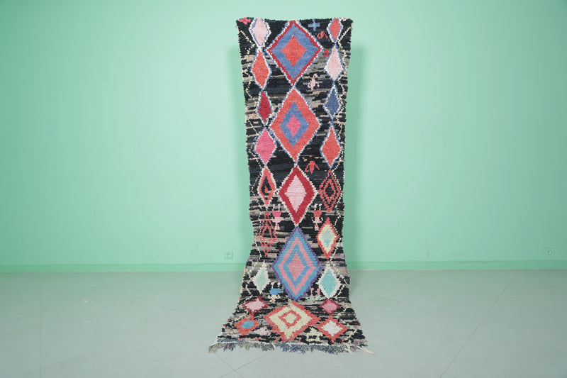 Extra Long Moroccan Rug with Diamond Motifs – 2.5 x 9.1 ft - moroccan rug