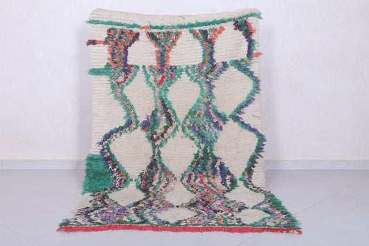 Moroccan berber rug 3.8 X 6.1 Feet - Boucherouite Rugs