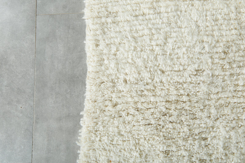 Modern Moroccan Rug – Custom Handwoven Carpet - Orange & White Minimalist Design