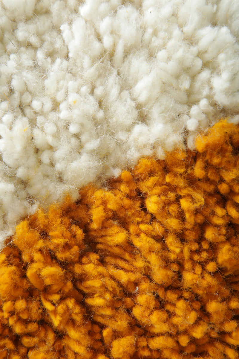 Modern Moroccan Rug – Custom Handwoven Carpet - Orange & White Minimalist Design