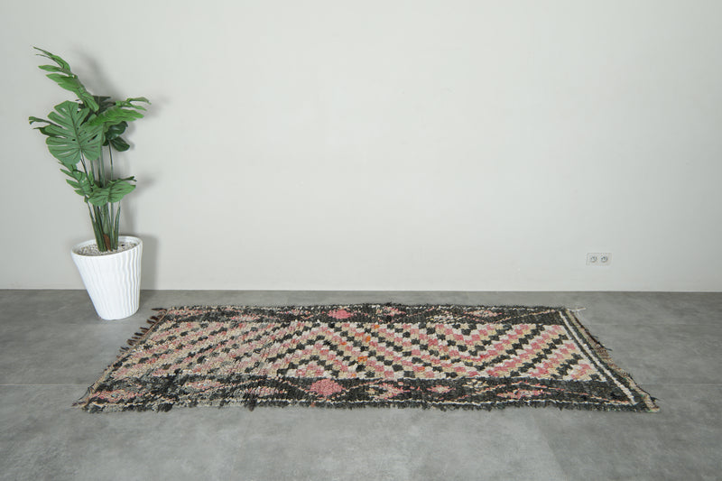 Geometric Moroccan wool rug - 8.3 ft x 3.3 ft - Handmade carpet