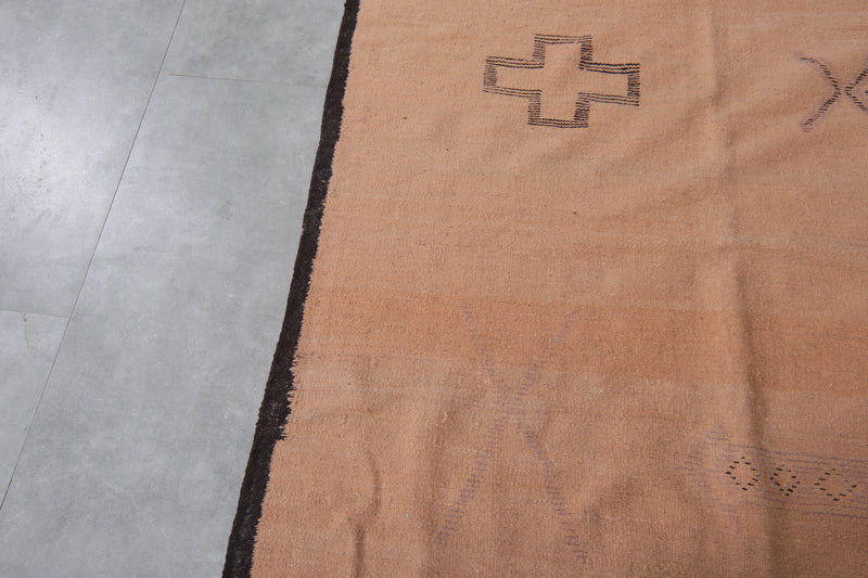 Moroccan Rug 7.8x9.6 FT - Beige Handwoven Wool Carpet