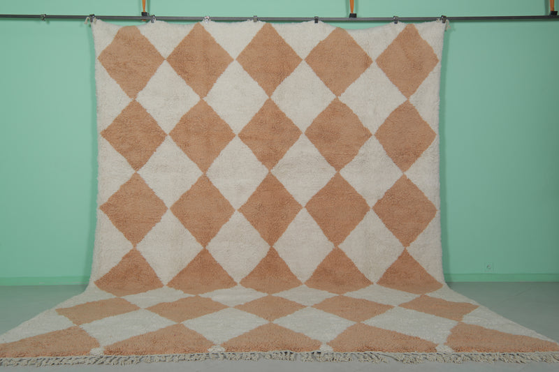 Diamond Moroccan rug - 11.2 x 14.5 ft | Handwoven statement piece - Beni ourain rugs