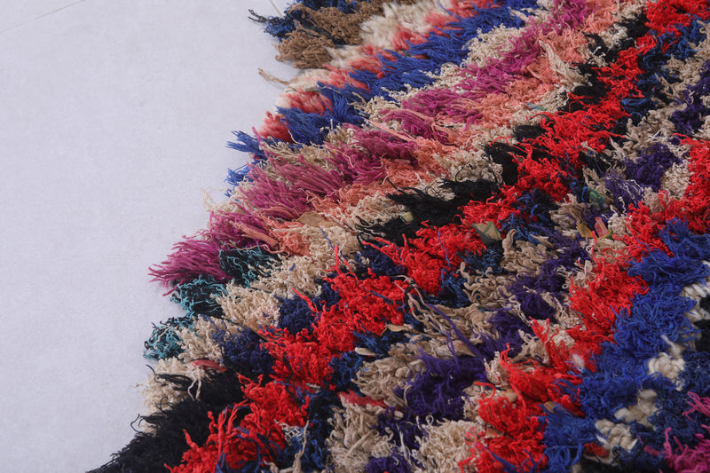 Chevron Pattern Moroccan Berber Rug - 2.7 x 5.3 Feet - Boucherouite Rugs