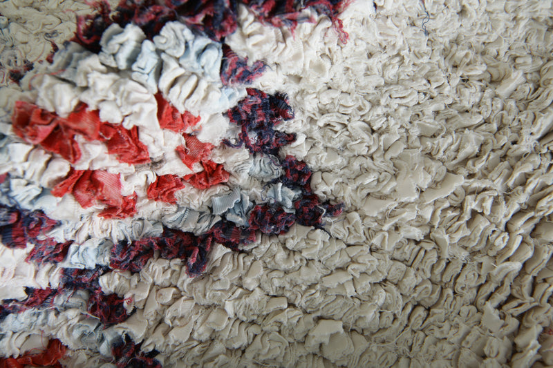 Geometric Moroccan wool rug - 4.9 ft x 9.3 ft - Boucherouite carpet