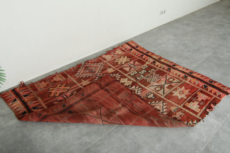 Geometric Moroccan rug - 4.6 ft x 5.9 ft - Azilal wool rug