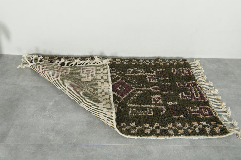 Handmade Moroccan geometric wool rug - 3.2 ft x 5 ft