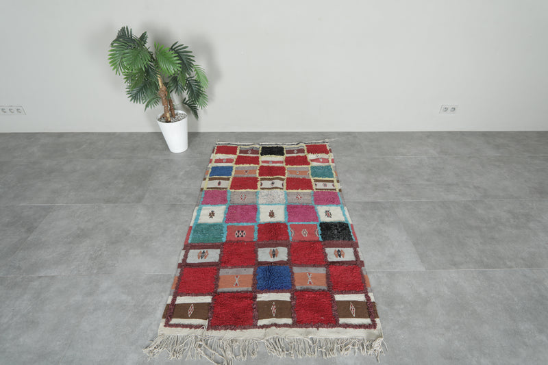 Colorful Berber Rug – 3.4 x 5.9 ft | Vibrant Patchwork Design - Azilal rugs