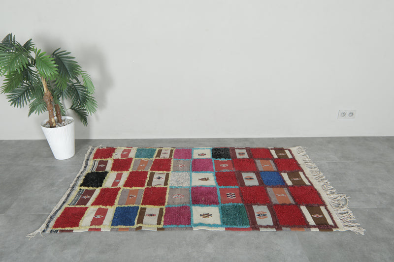 Colorful Berber Rug – 3.4 x 5.9 ft | Vibrant Patchwork Design - Azilal rugs