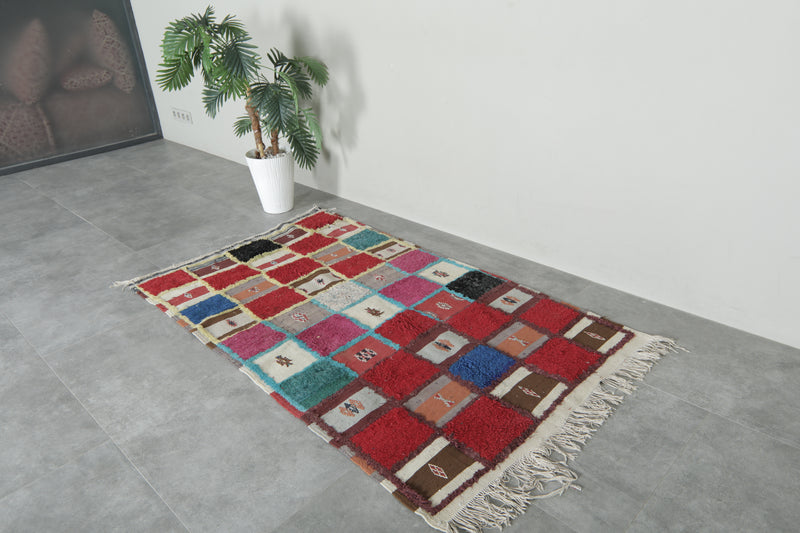 Colorful Berber Rug – 3.4 x 5.9 ft | Vibrant Patchwork Design - Azilal rugs