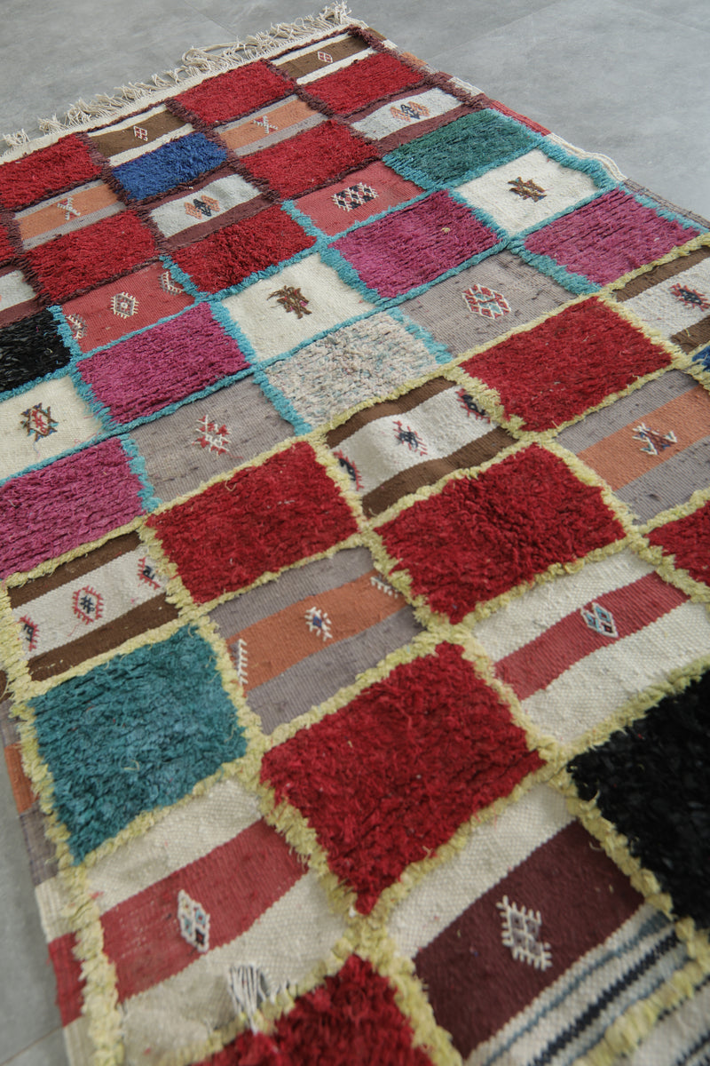 Colorful Berber Rug – 3.4 x 5.9 ft | Vibrant Patchwork Design - Azilal rugs