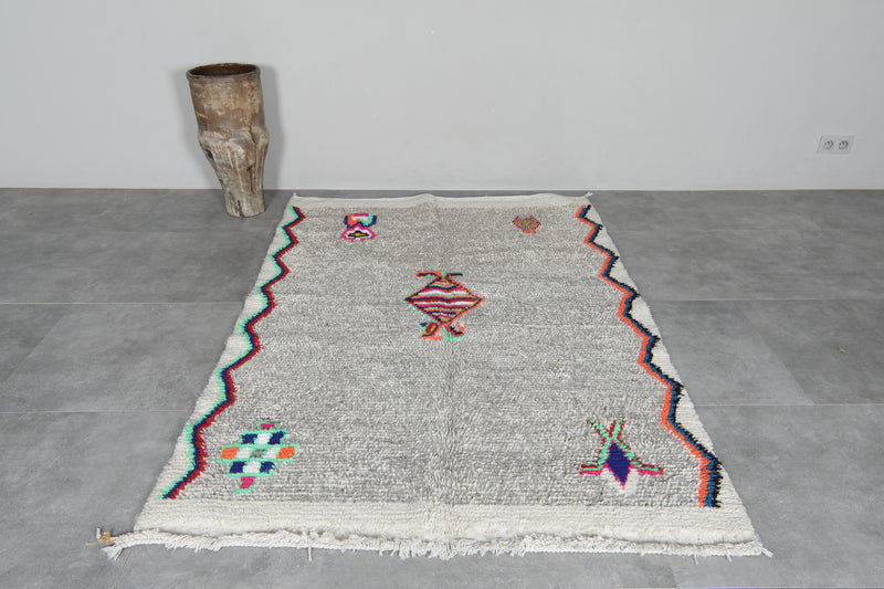 Colorful handmade rug 4.7 FT X 6.7 FT