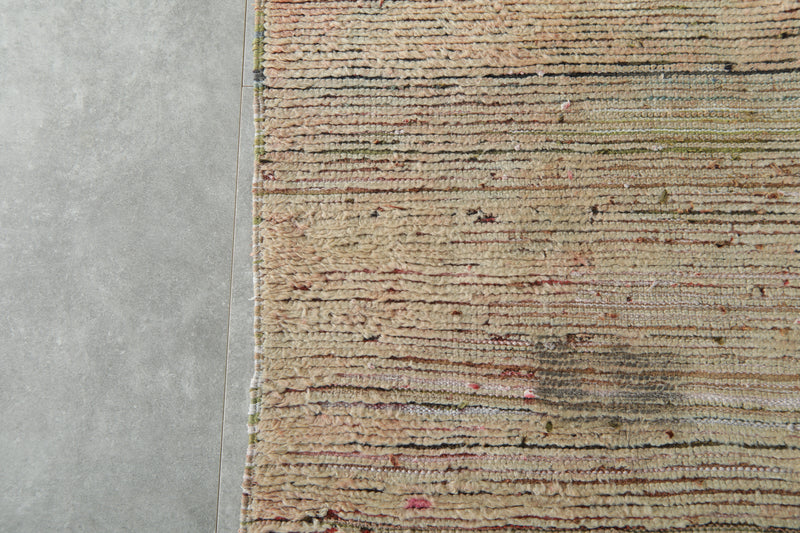 Beige flat woven Moroccan rug - 5 ft x 5 ft