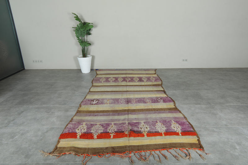 Moroccan flat woven rug - 4.9 ft x 10.6 ft - Handmade wool rug