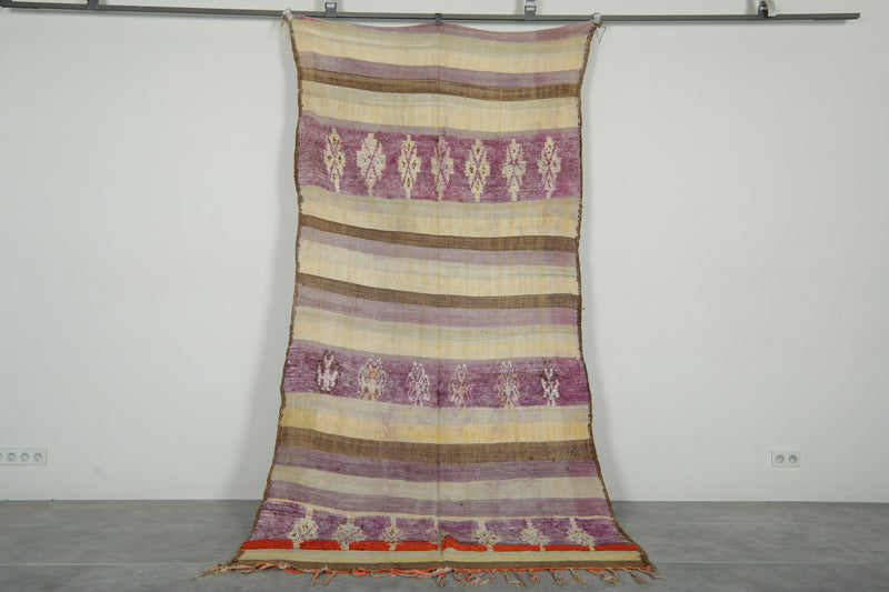 Moroccan flat woven rug - 4.9 ft x 10.6 ft - Handmade wool rug