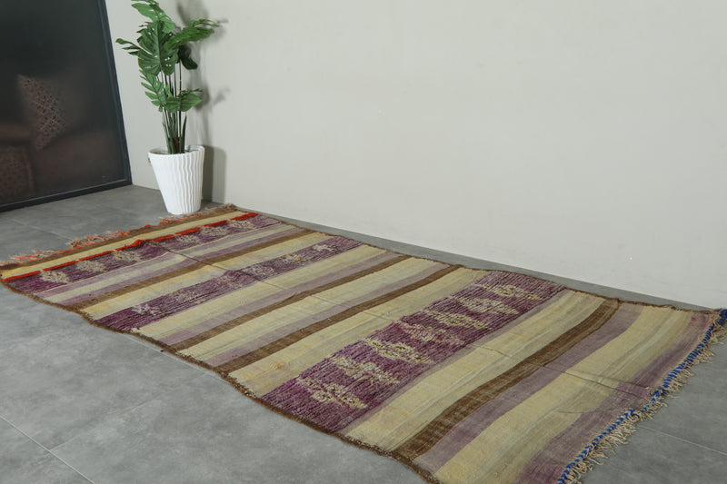 Moroccan flat woven rug - 4.9 ft x 10.6 ft - Handmade wool rug