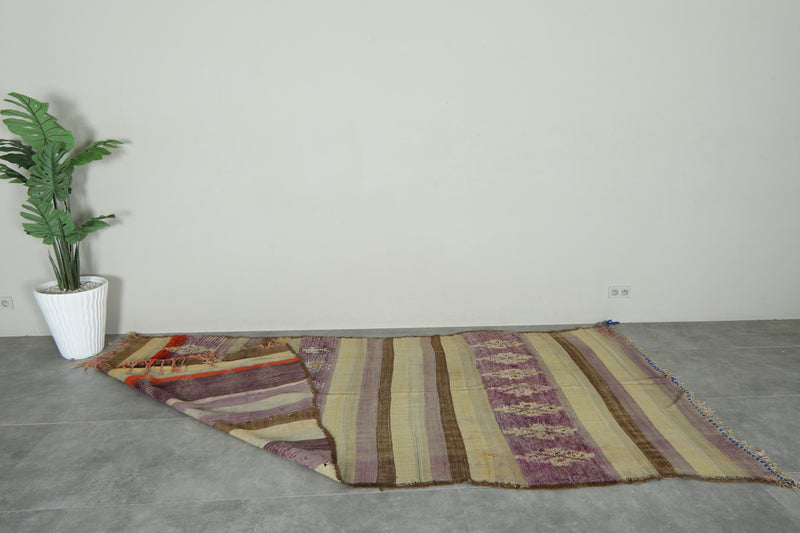 Moroccan flat woven rug - 4.9 ft x 10.6 ft - Handmade wool rug