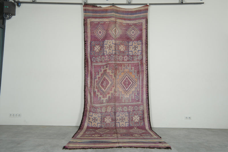 Geometric runner Moroccan rug - 5.3 ft x 13.7 ft - Azilal handmade carpet