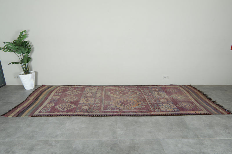 Geometric runner Moroccan rug - 5.3 ft x 13.7 ft - Azilal handmade carpet