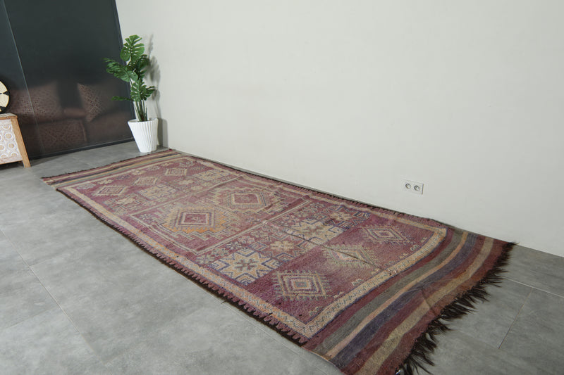 Geometric runner Moroccan rug - 5.3 ft x 13.7 ft - Azilal handmade carpet