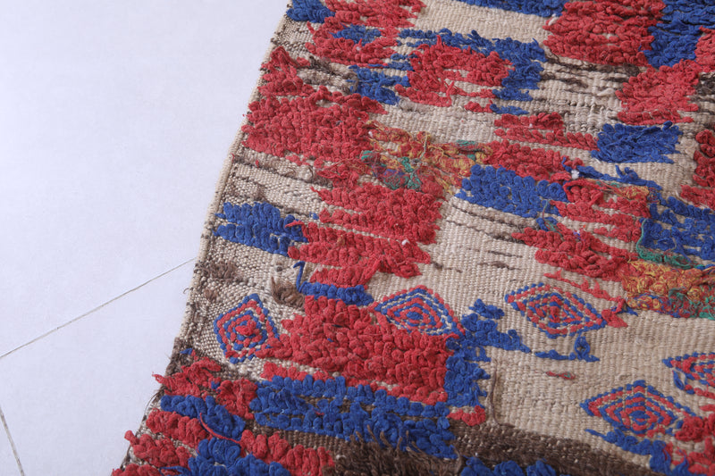 Moroccan Berber Rug with Geometric Patterns - 3.9 x 7.1 Feet - Boucherouite Rugs