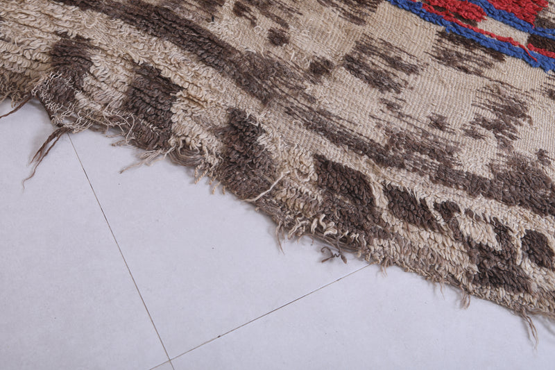 Moroccan Berber Rug with Geometric Patterns - 3.9 x 7.1 Feet - Boucherouite Rugs