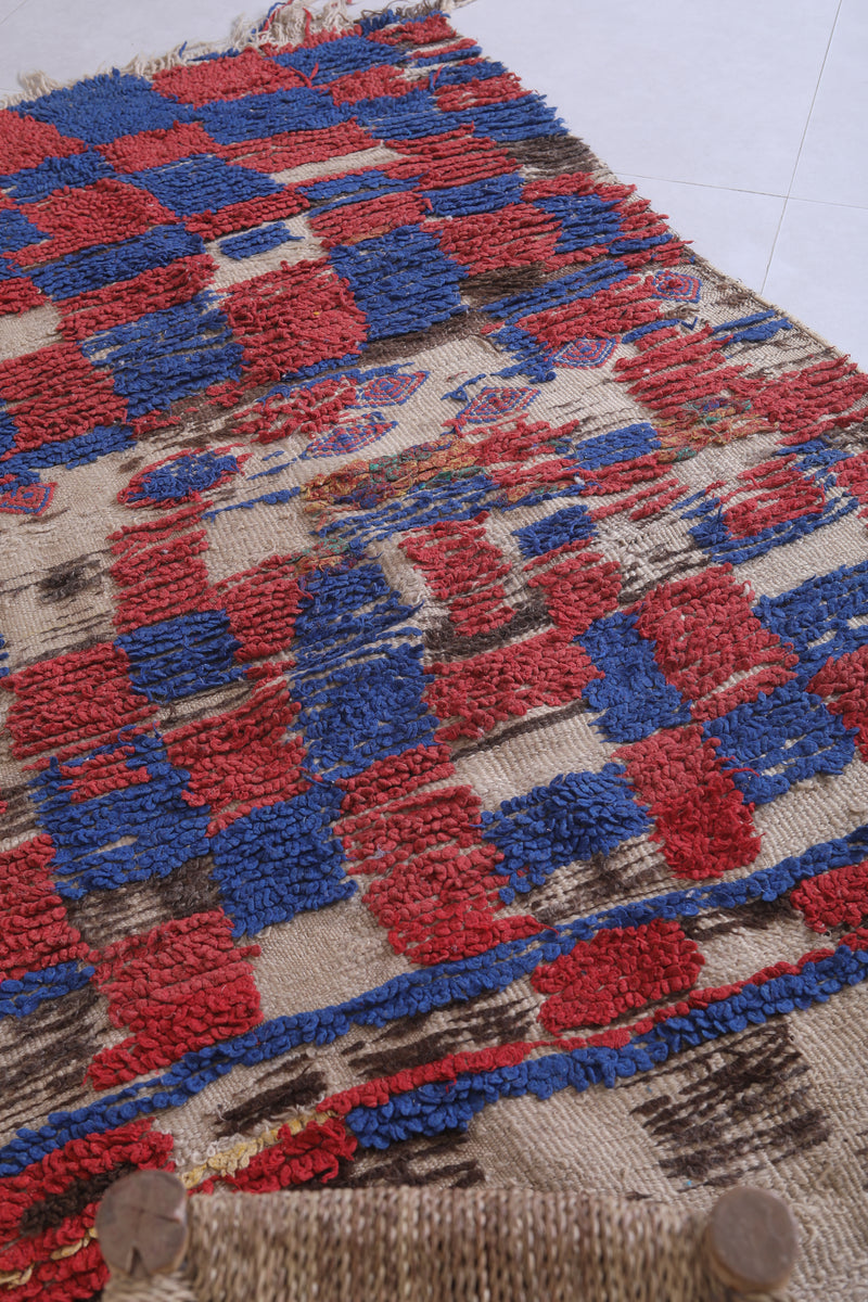 Moroccan Berber Rug with Geometric Patterns - 3.9 x 7.1 Feet - Boucherouite Rugs