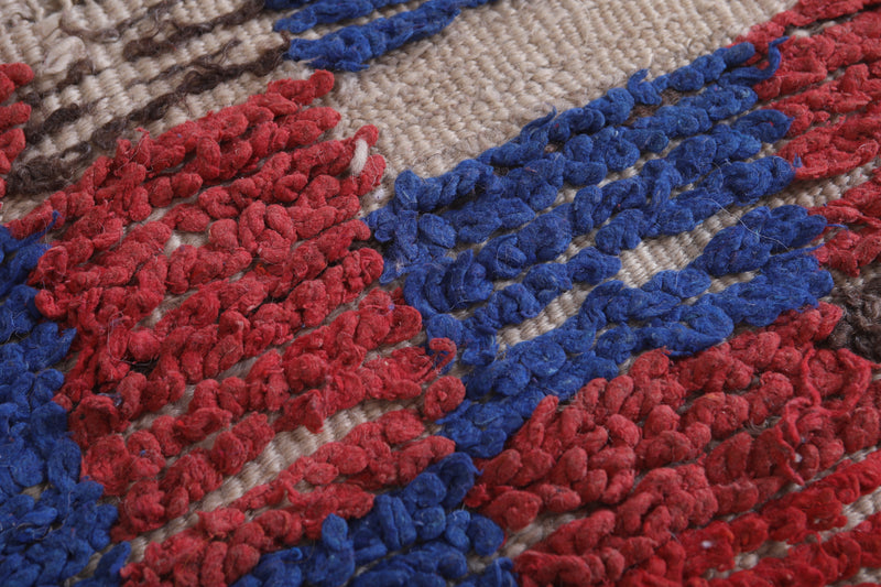 Moroccan Berber Rug with Geometric Patterns - 3.9 x 7.1 Feet - Boucherouite Rugs