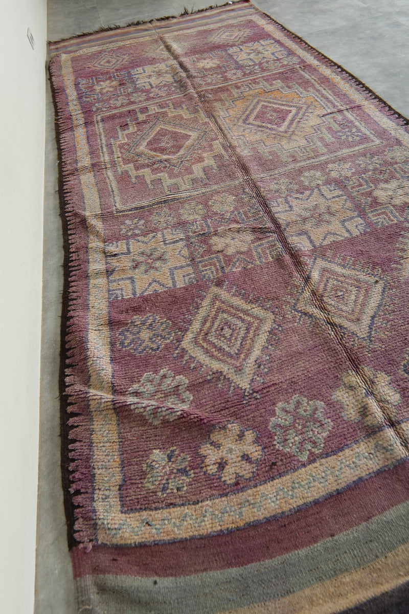 Geometric runner Moroccan rug - 5.3 ft x 13.7 ft - Azilal handmade carpet