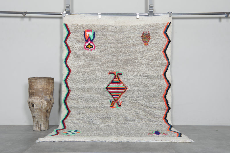 Colorful handmade rug 4.7 FT X 6.7 FT