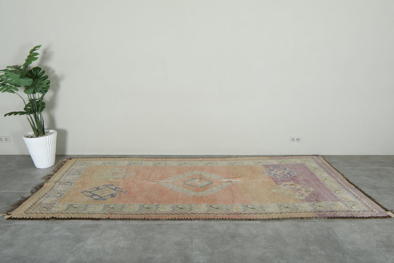 Beige runner Moroccan rug - 4.9 ft x 11.4 ft - Eco-friendly wool carpet - moroccan rug