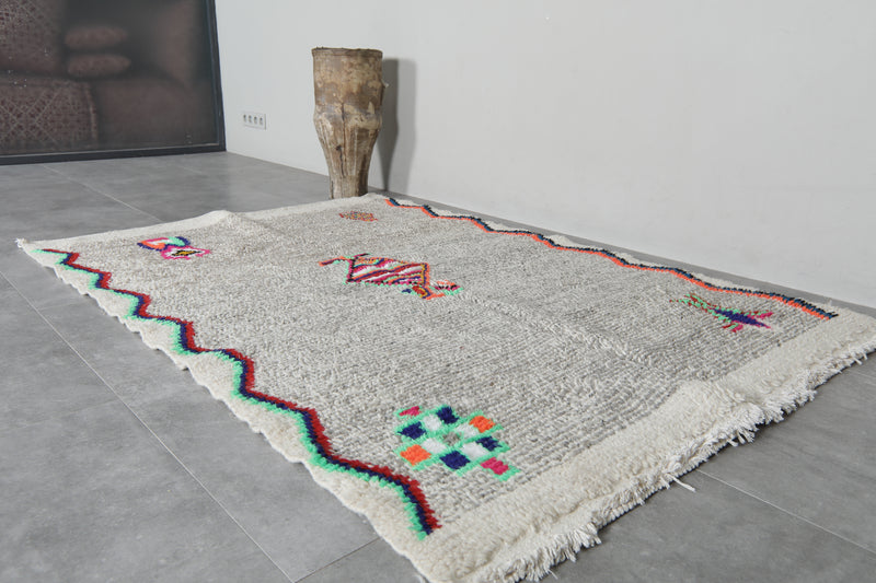 Colorful handmade rug 4.7 FT X 6.7 FT