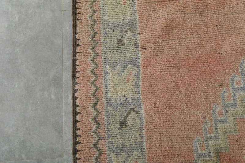 Beige runner Moroccan rug - 4.9 ft x 11.4 ft - Eco-friendly wool carpet - moroccan rug