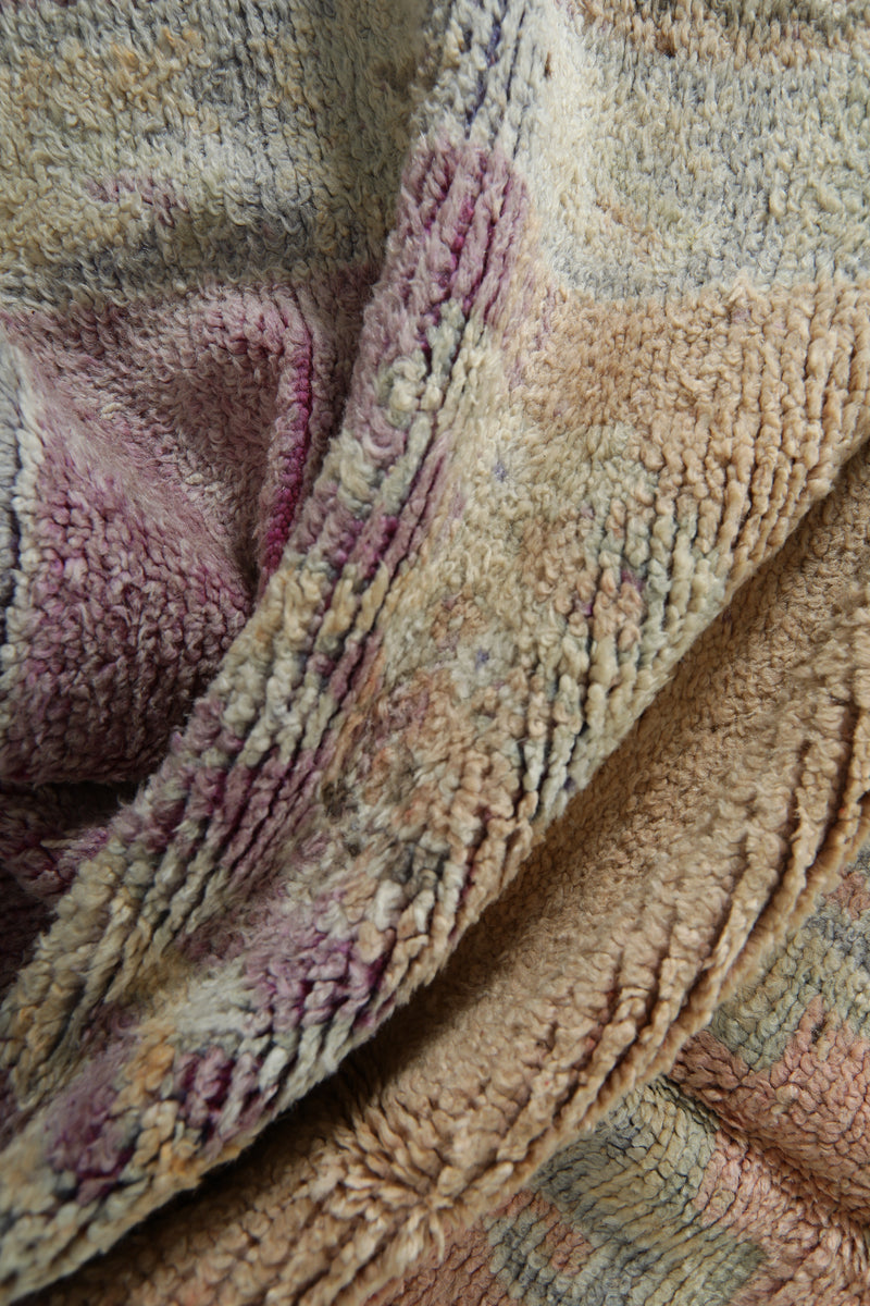 Beige runner Moroccan rug - 4.9 ft x 11.4 ft - Eco-friendly wool carpet - moroccan rug