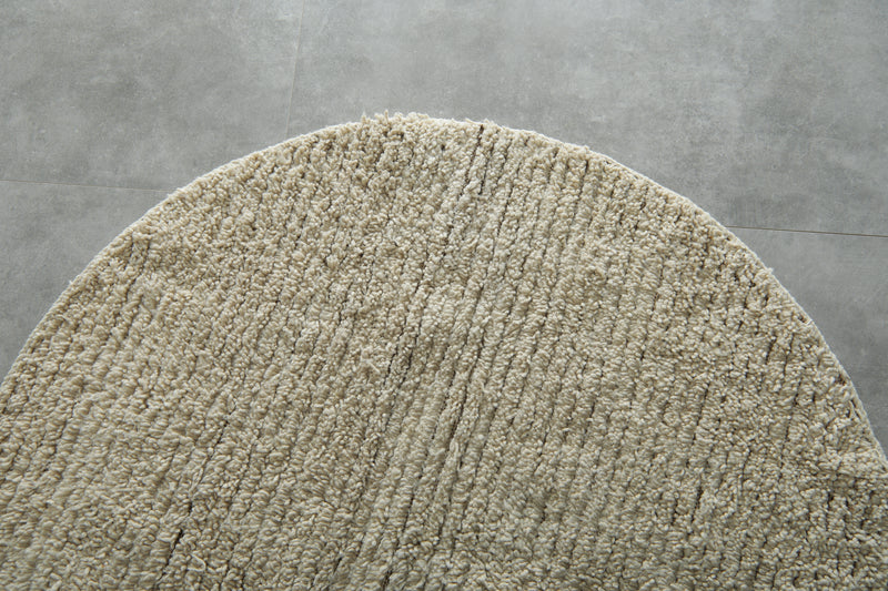 Soft Woven Round Rug – Handcrafted Textured Cotton Blend
