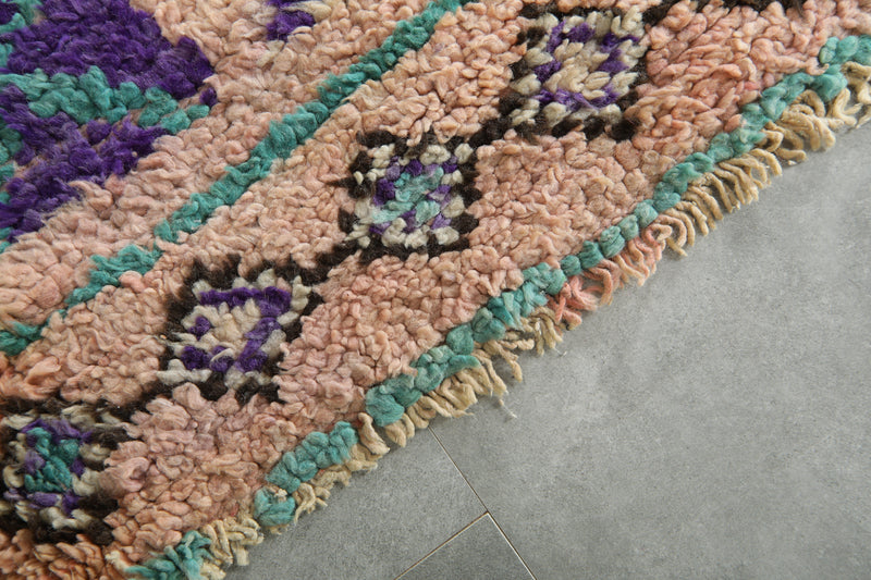 Beige geometric Moroccan rug - 5.5 ft x 7.1 ft - Handwoven carpet - Boucherouite rug