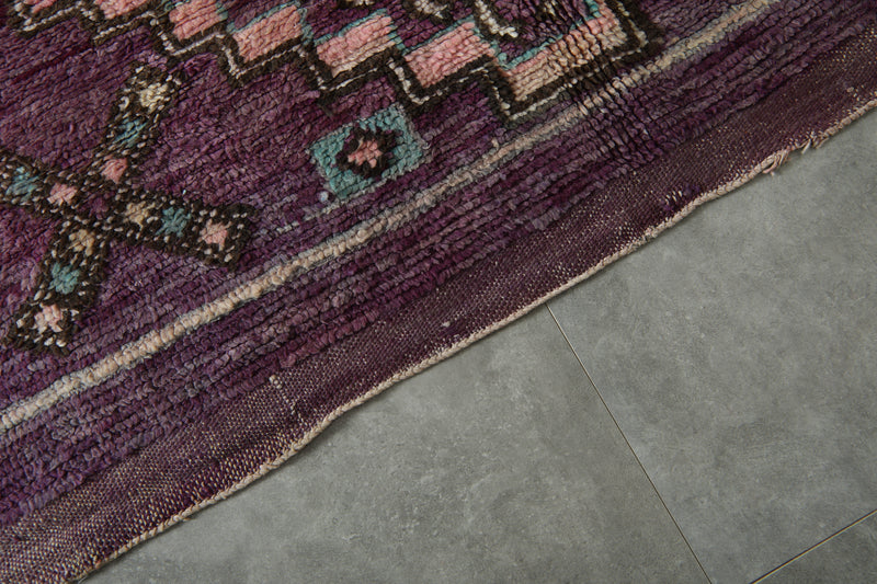 Purple Moroccan azilal rug - 5.3 ft x 13.5 ft - Handwoven runner berber rug