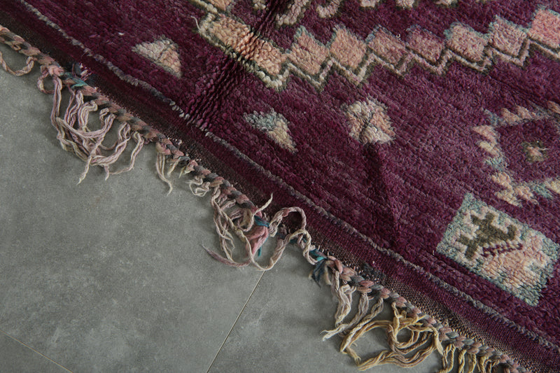 Purple Moroccan azilal rug - 5.3 ft x 13.5 ft - Handwoven runner berber rug