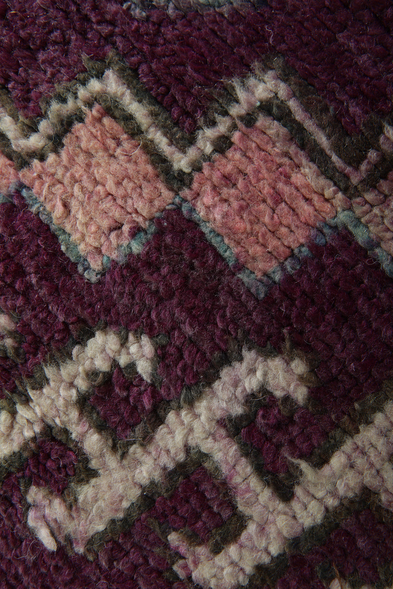Purple Moroccan azilal rug - 5.3 ft x 13.5 ft - Handwoven runner berber rug
