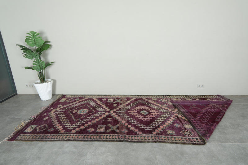 Purple Moroccan azilal rug - 5.3 ft x 13.5 ft - Handwoven runner berber rug