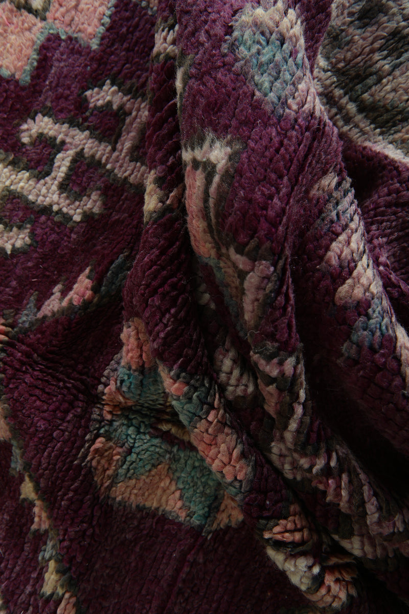 Purple Moroccan azilal rug - 5.3 ft x 13.5 ft - Handwoven runner berber rug