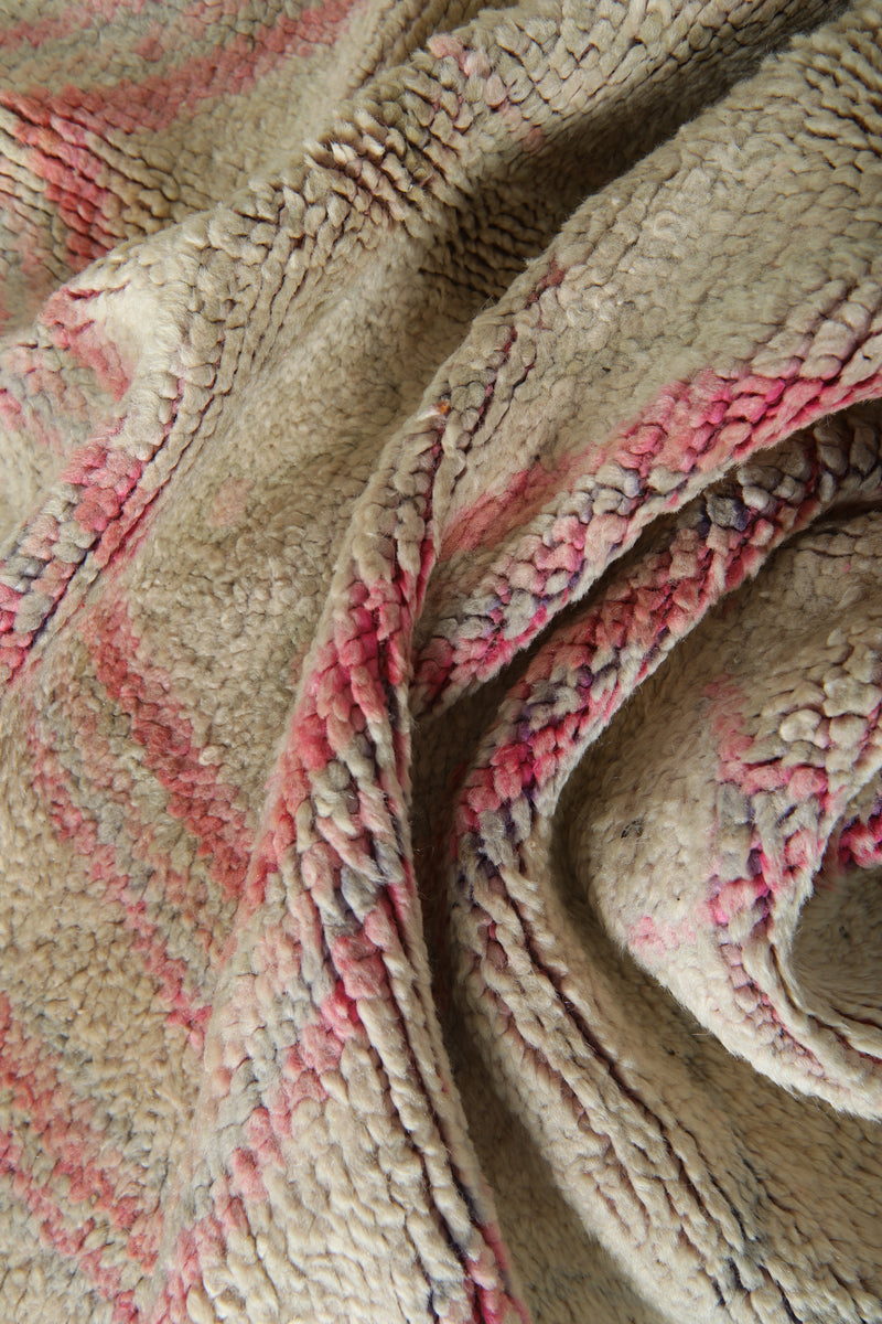 Beige Moroccan azilal rug - 5 ft x 9 ft - Handcrafted wool rug