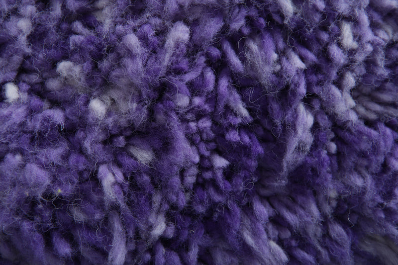Handwoven Moroccan Rug - Purple Shaggy Wool Carpet - Custom Rug