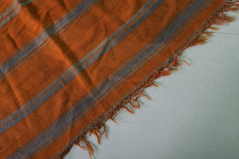 Moroccan Wool Rug 5.4x9.4 FT - Handwoven Striped Design - 